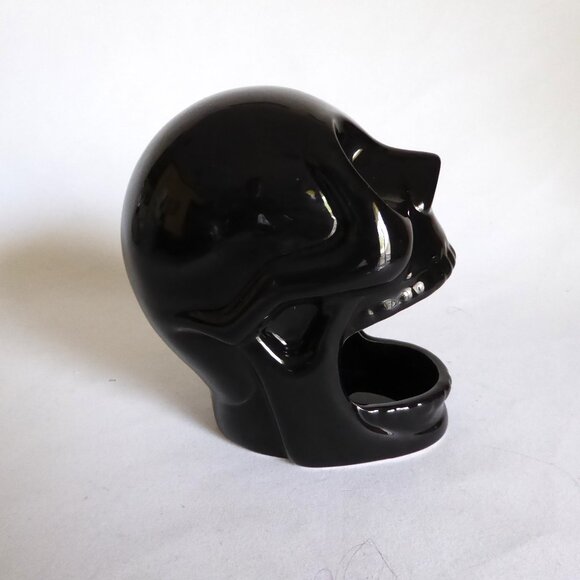 BOSTON WAREHOUSE KITCHEN BLACK CERAMIC SKULL SCRUB CONTAINER HOLDER (NEW) - Picture 2 of 9